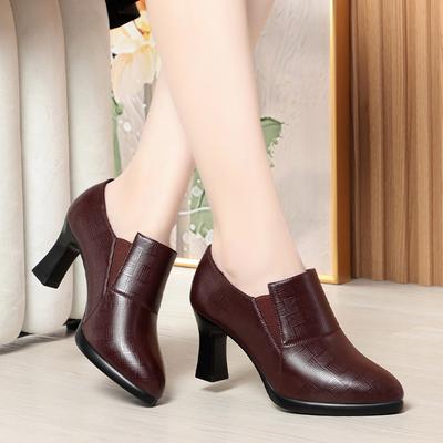 Comode Scarpe con Tacco Alto a Blocco a Bocca Profonda con Pelliccia Autunno Inverno 2025 Eleganti Décolleté con Plateau Per Ufficio Mamma Stivaletti