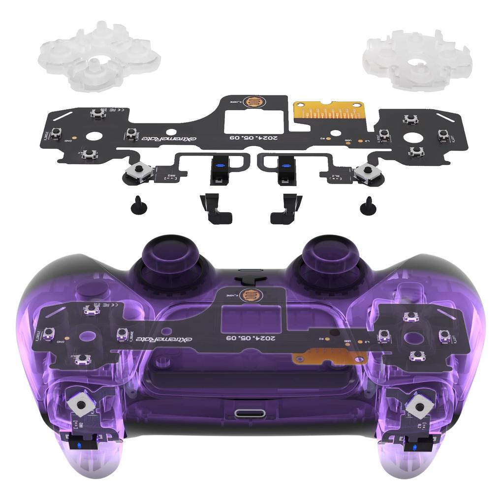 eXtremeRate Light Version Hole Clicky Kit V2 for Compatible with PS5 Controller Custom Micro Switch L2R2 Clicky Hair Trigger Kit and Tactile L1R1 Face