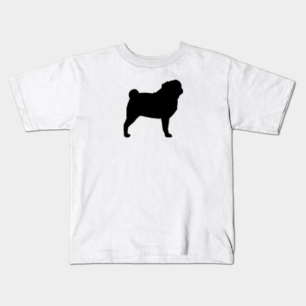Boys Girls Soft Cotton Graphic Tees Pug Silhouette Breathable Daily School Wear Kids T-Shirts