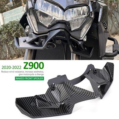 For Kawasaki Z900 -2022 Motorcycle Accessories Black Naked Front Downforce Spoiler Winglet Aerodynamic Wing Kit