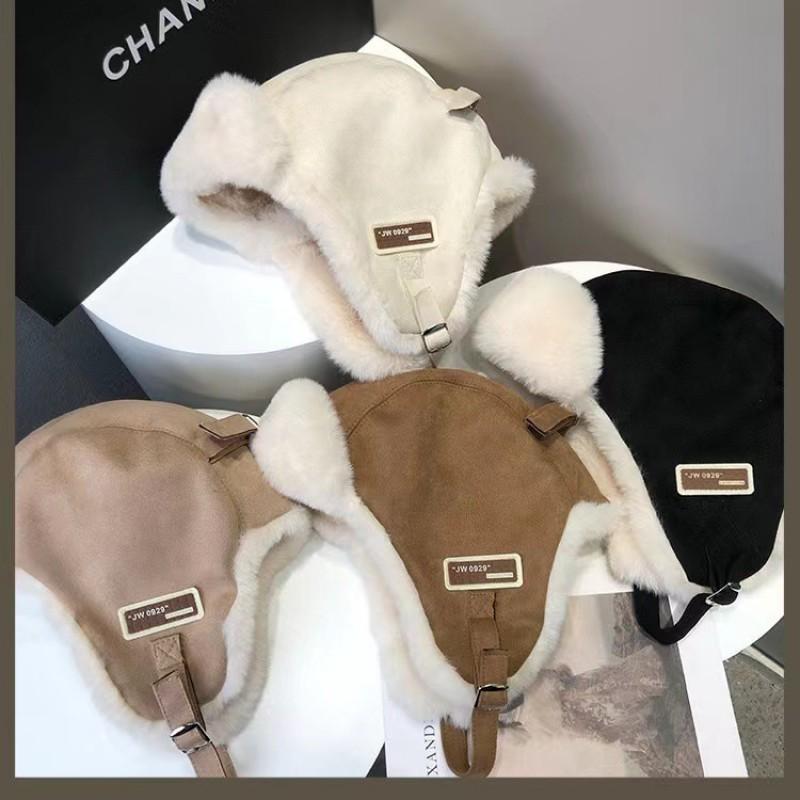 Thick FleeceHat Women Winter Outdoor Riding Windproof Warm Ear Protection Cap With Extended Brim