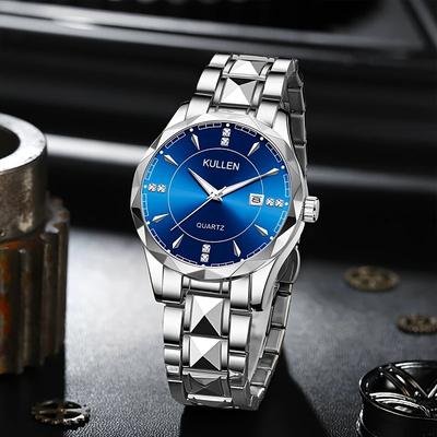 Zakelijke Luxe Herenpolsuurwerk Datum Week Waterdicht Lichtgevend Mannenhorloge Roestvrij Staal Mode Kwarts Horloges Voor Mij