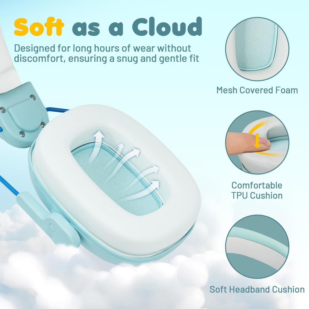 EZARC Soundproof Earmuffs for Sound Reduction Rating 28dB for and Live Noise Reduction Children, SNR, Foldable, Lightweight, Students, Studying,