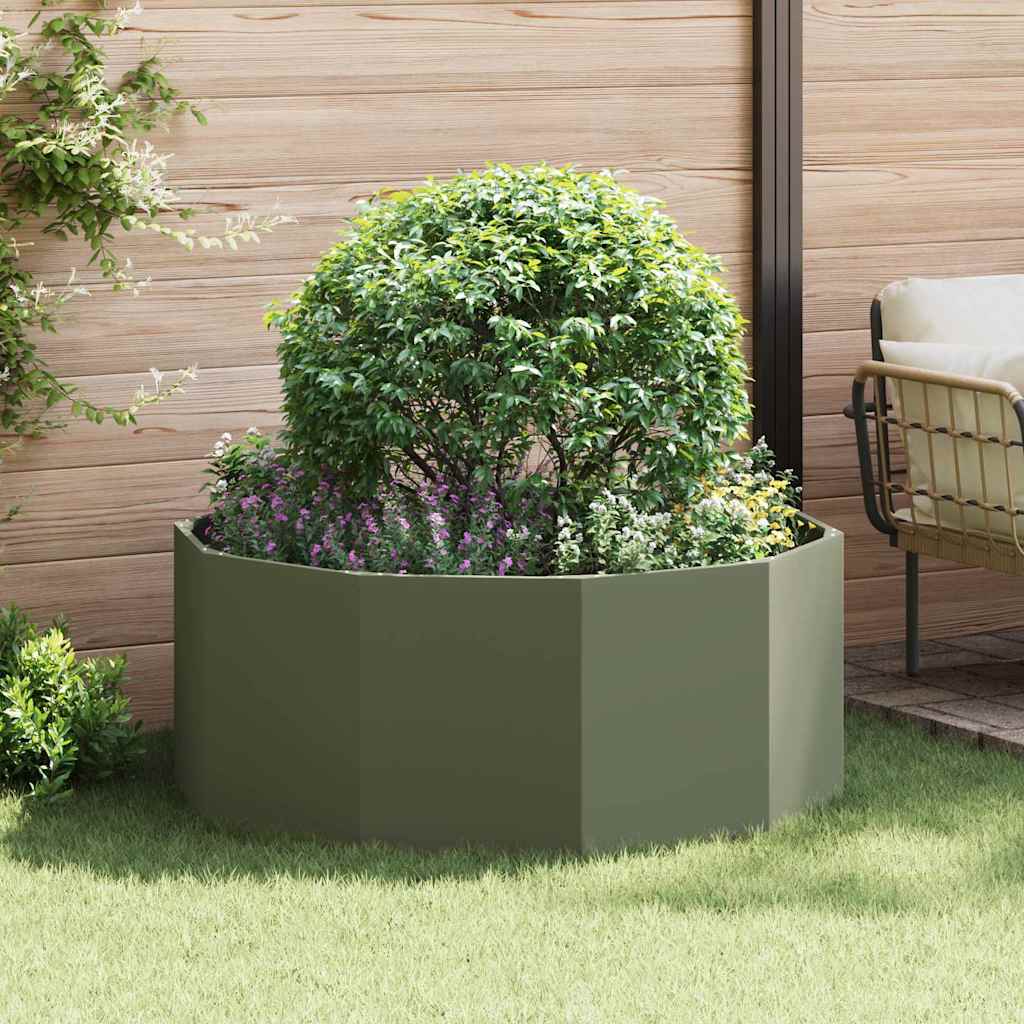 Plant Pot Olive Green 120 X 120 X 50 Cm Steel