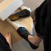 Fashion 2025 New Style Cat Claws Leather Flats Solid Slip On Leisure Dress Shoes Lovely Girls Fashion Concise Comfy Niche Design Shoes