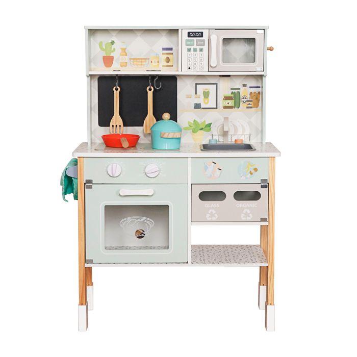 Cuisine en bois pour enfant - GINGER HOME - GINGER HOME - Plaque électronique - Micro-ondes électronique - Évier et accessoires