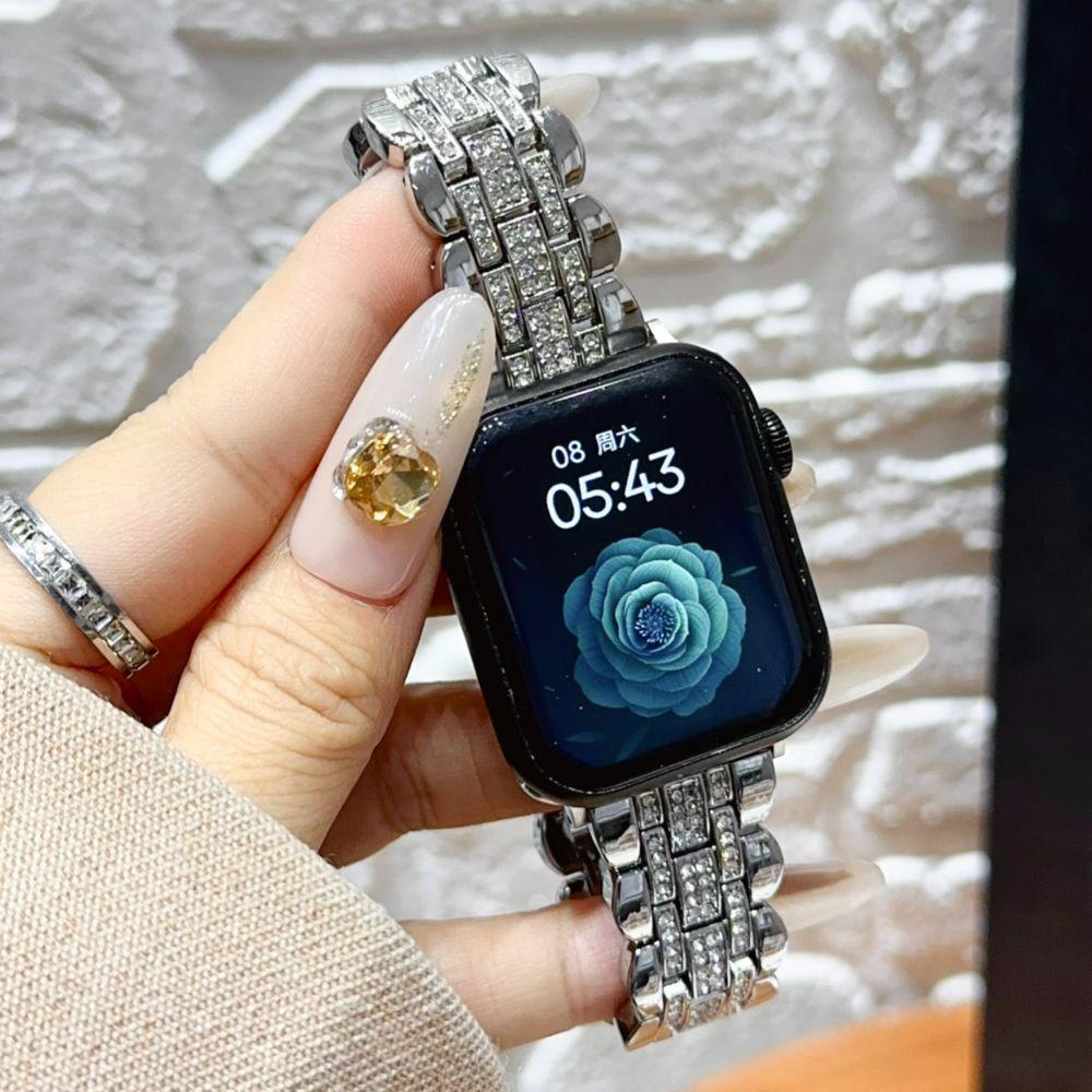 Diamond Watch Straps for Apple Watch Band 41 40 46 42mm Women Luxury Metal Bracelet iWatch Ultra S11 10 9 8 7 6 SE 5 38 45 44mm