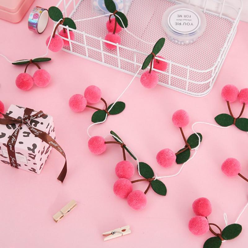Bayberry Felt Ball Handmade Garland String Hanging Ornaments Hair Ball Wall Hanging Pendant Kids Room Decoration