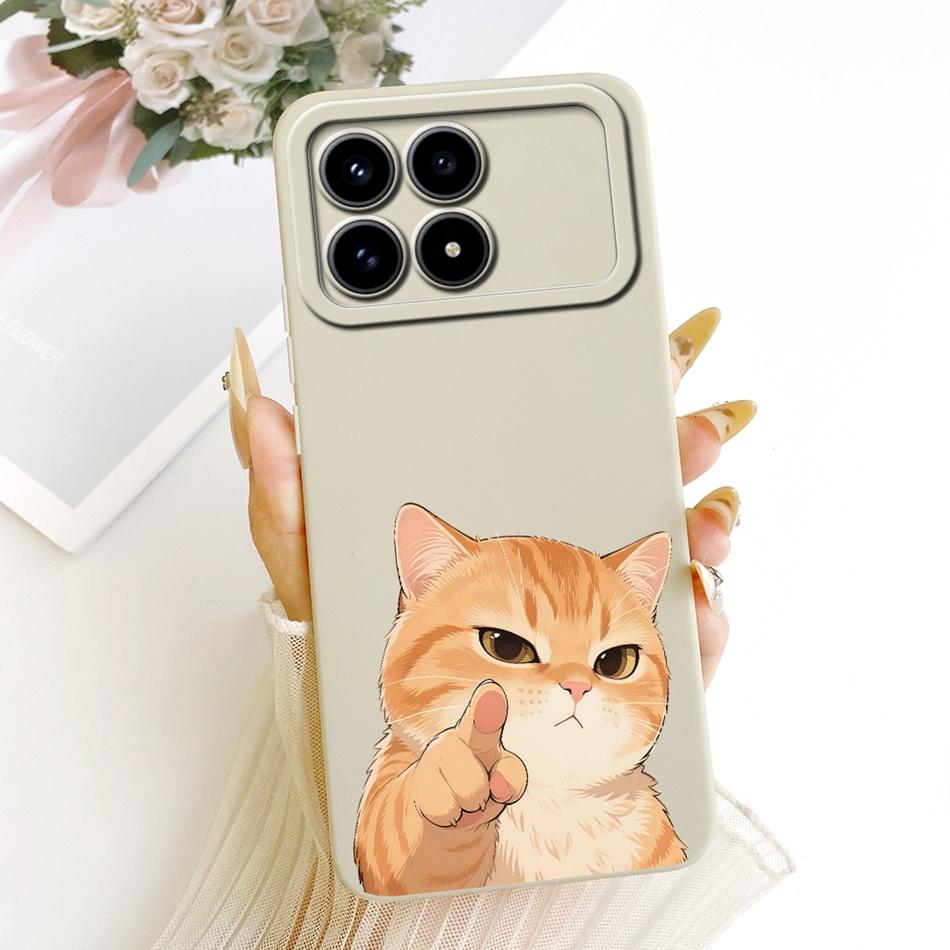 Für Xiaomi Redmi K90 Niedliche Katze Blume Cartoon Handyhülle Für Redmi K 90 K90 Pro Max 5G Stoßfeste Weiche Silikonhüllen Stoßfänger