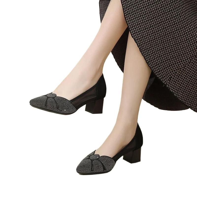 Women's Shoes 2025 New Shallow Women's High Heels Fashion Crystal Office and Career Sexy Pointed Toe Best Seller Heels Women