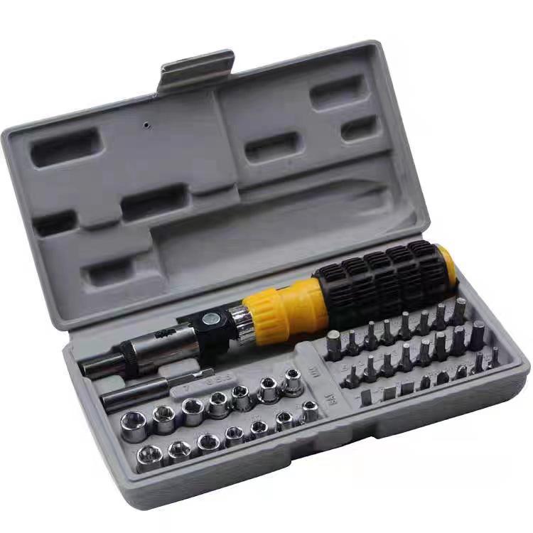 Multi-Functional Ratchet Screwdriver Set with Socket and Tool Box 41-piece Screwdriver Set