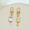 Cute Cat Keychain Cartoon Wagging Tail Cats Key Ring Metal Animal Pendant for Earphone Case Bag Accessories Pet Lover Gifts