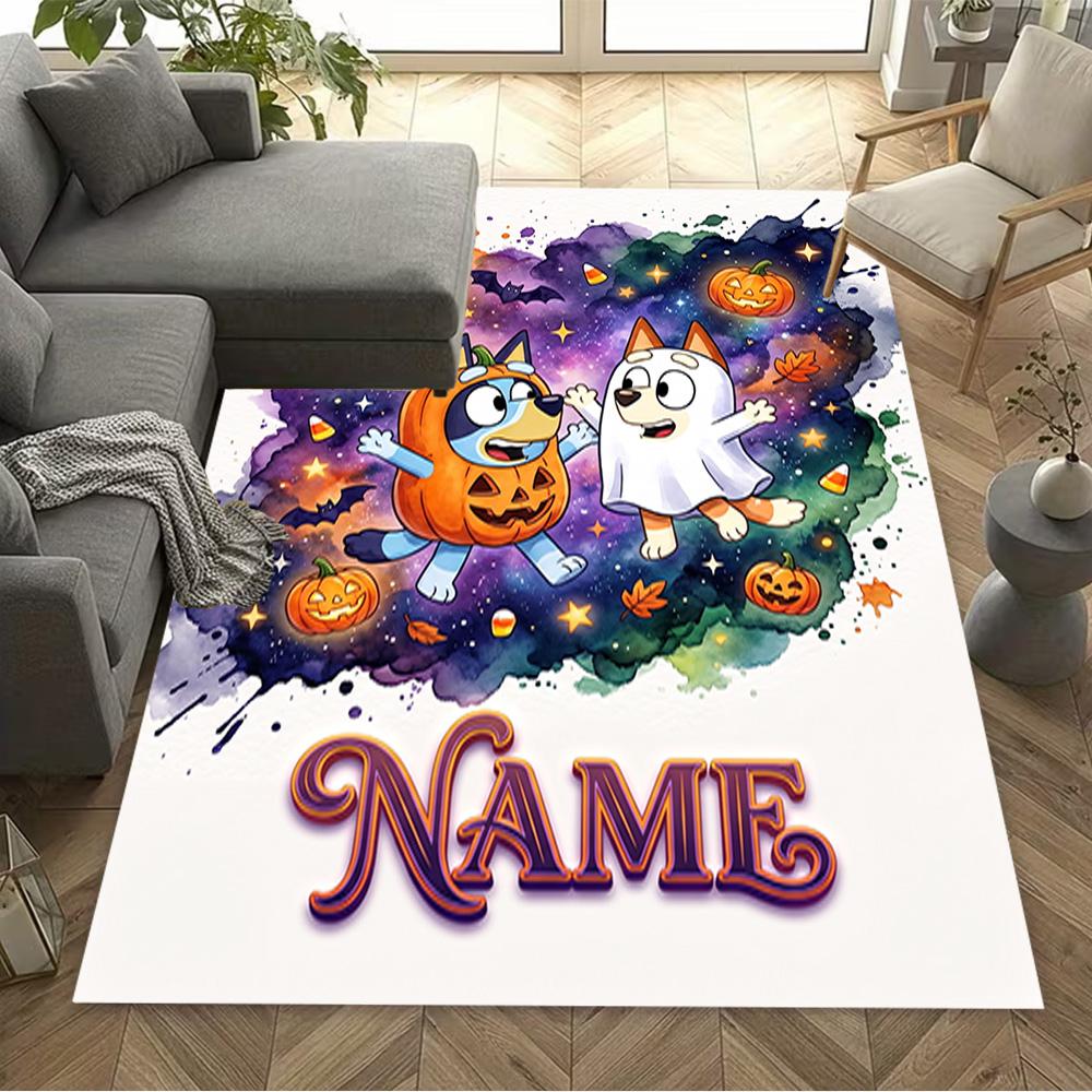 Halloween Friends Celebration Customize Your Name Floor Rug Office Rug Perfect for Dormitory Study Room Dining Room Balcony Anti-slip Rug
