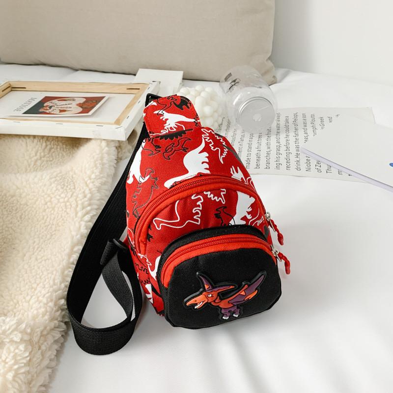 

Stylish Kids Dinosaur Crossbody Waist Bag For Boys Breathable Waterproof And Durable Design красный