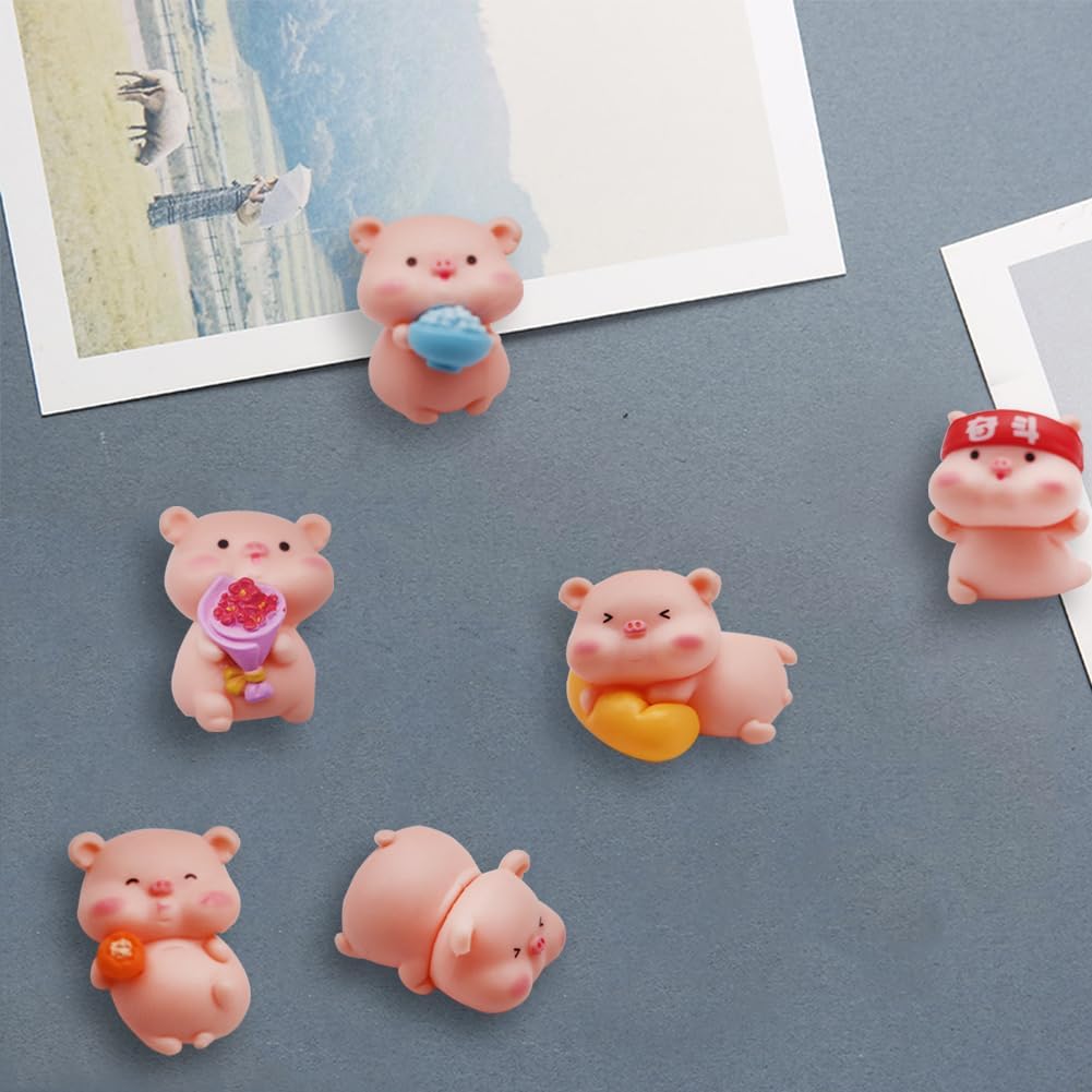 Animal Fridge Magnets, Glrovazas 12Pcs Locker Magnets, Funny Magnets,Magnets Refrigerator, Resin Pig Decorative Magnets for Classroom Kitchen Office