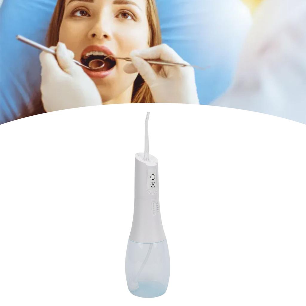 Water Dental Irrigator IPX7 Water Resistant 400 ML Expandable   130psi 5 Mode Water Teeth Cleaning Irrigator with 5 Replacement Nozzles