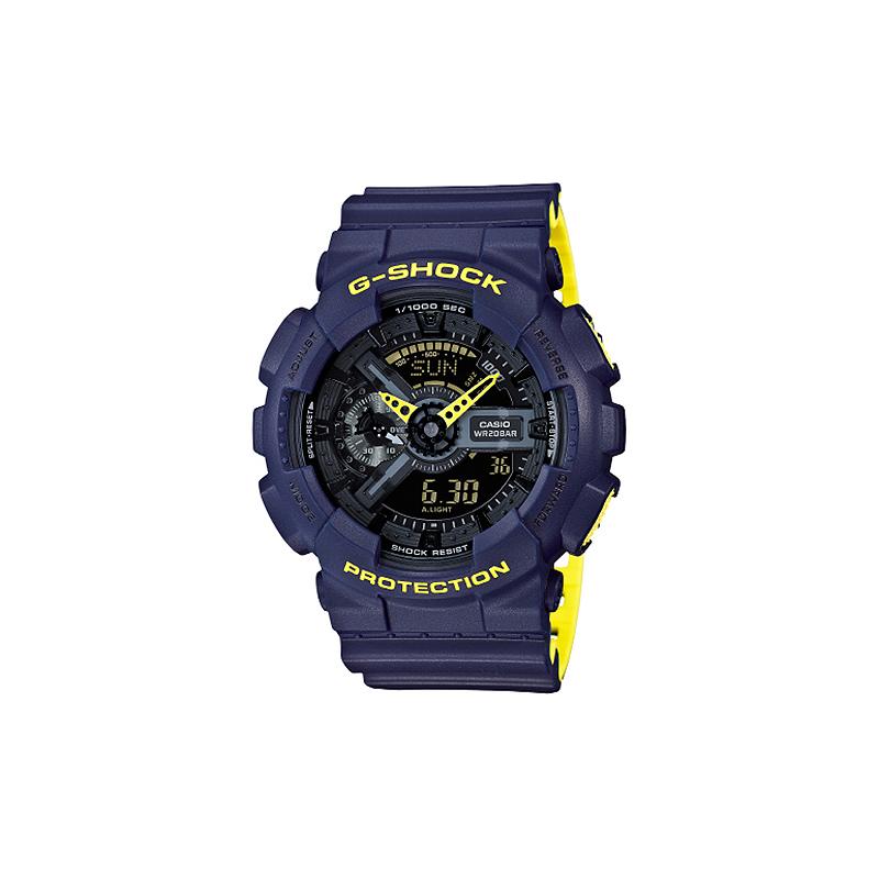 

Casio G-SHOCK series theme series GA-110 series fashionable street cool high-end classic pointer dual display quartz movement Japanese and GA-110LN-2A чёрный