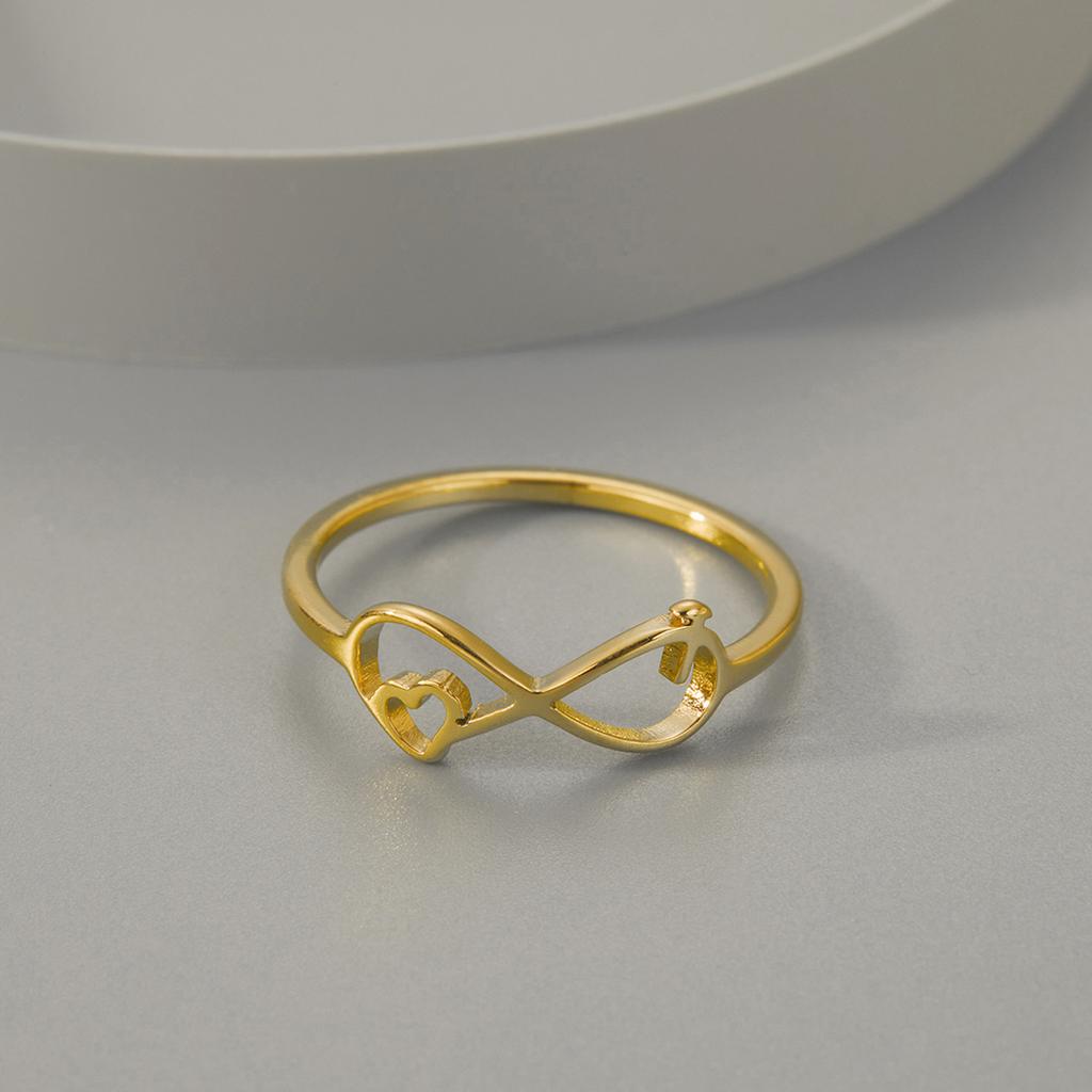 Kinitial Simple Infinity Rings High Quality Gothic Stainless Steel Jewelry Beloved Ring Christmas Gifts for Loved Ones