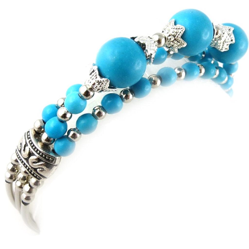 Les Trésors De Lily [K7301] - Bracelet créateur 'Minéralia' turquoise