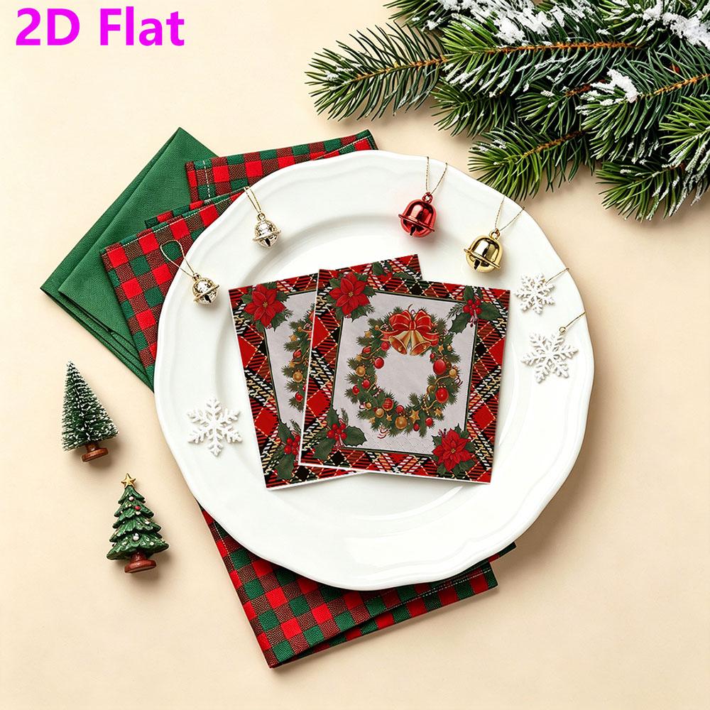 20pcs Disposable Napkins with Christmas Collection Pattern Print for Wedding,Parties,and Daily Use for Thanksgiving Fall Christmas Table Decoration