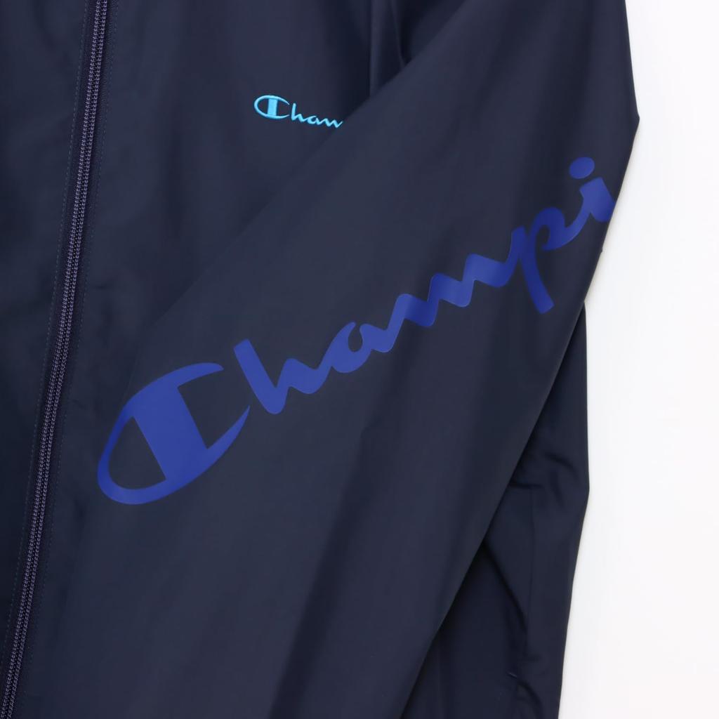Champion Basic Sport Long Rubber Print Embroidered Jacket Men's Jacket, C3-BSC10, Navy, Sleeve, Water-Repellent, Windproof, Logo, Logo, Zip-Up