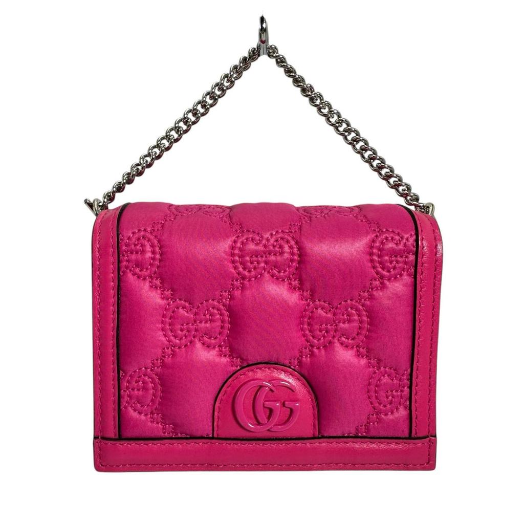 GUCCI 2WAY bag GG Mini Matelasse Handbag Handbag Nylon pink Women 723777 Used