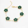 New Boho Sweet Five Leaves Flower Bracelets for Women Korean Charm Double Sided Metal Bracelet Wedding Party Luxury Jewelry Gift