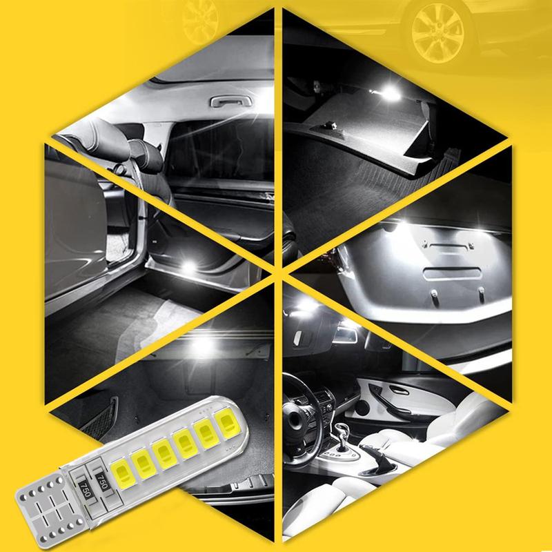 10pcs Universal Car Interior Dome Lighting Lamp Car License Plate Light Bulb Car T10 2835 Reading Light Auto Light Accessories