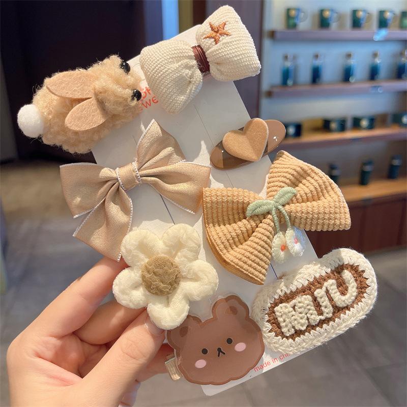 8/9 Stück Neue Mode Kinder Kinder Plüsch Hase Liebe Haarnadel Cartoon Haarnadel Kleines Mädchen Weicher Pony Clip Kinder Accessoires