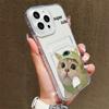 Card Slot Holder Silicone Wallet Pocket Case For Xiaomi 14T 13T 11T Redmi 15 14 12C 13C iPhone 17 16 15 Samsung A15 A25 A35 Cover Clear Phone Bumper