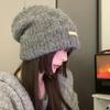 Thickened Chic Knitted Hat Korean Style Pullover Hat Fashion Beanies Hat  Autumn/Winter