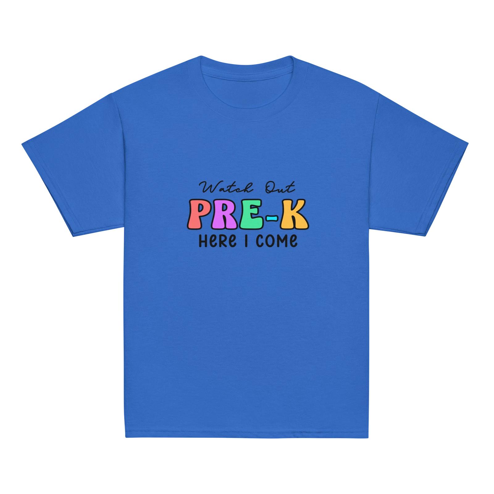 Pre-K Back to School Tee Shirt - Watch Out Pre-K, Here I Come 1 S