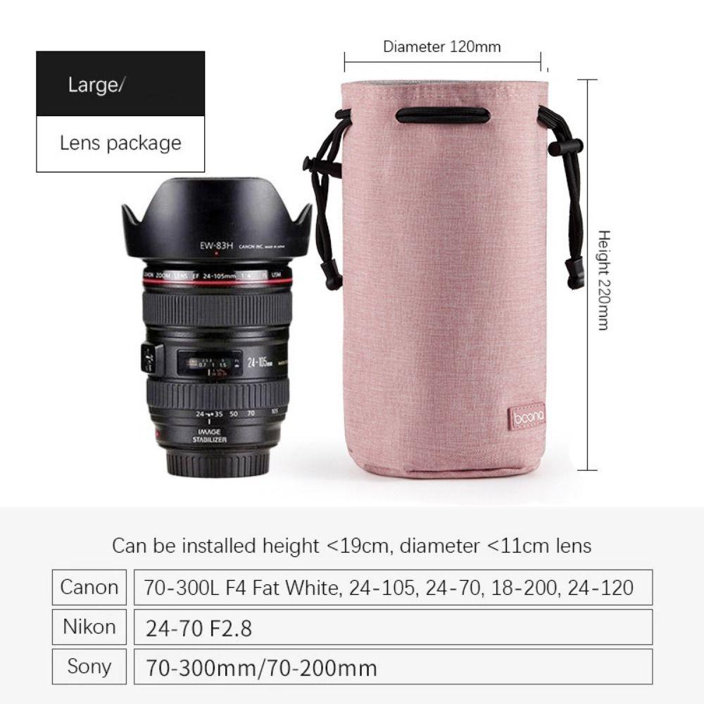 Adjustable Strap Camera Storage Bag Dustproof Velvet Lining DSLR Drawstring Bag Inner Bag Waterproof Lens Protective Case