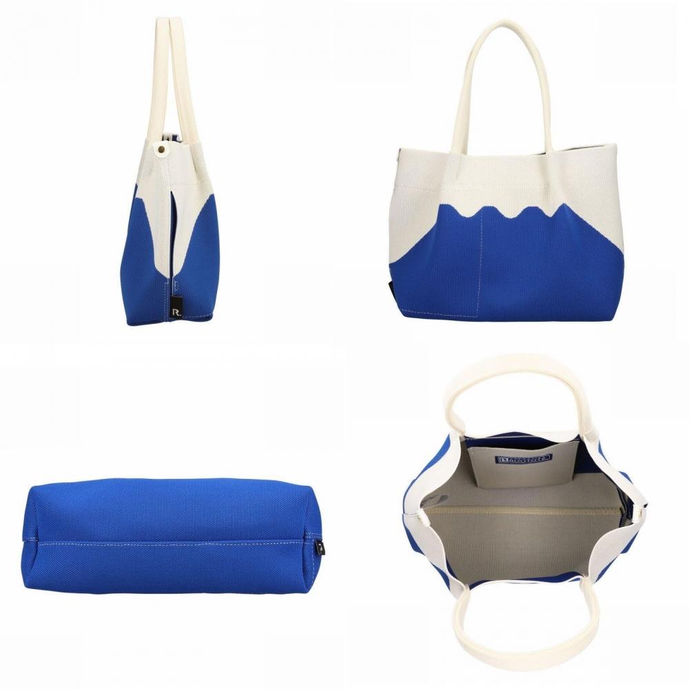 [Rootote] 2486 2487 Small Washable Knit Material Tote Bag CJ Deli Ruful (248701 Fuji Blue)