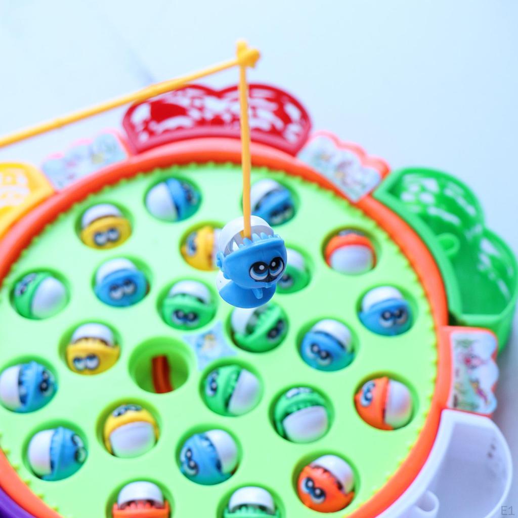 Kids Fishing Game Musical Electric Toy with 24 Fishes, Gift