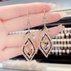 1pc Stylish Sexy Double Hollow Sparkle Pendant Earrings, Suitable for Women's Daily Wear And Easter Gifts, Fine Work, Daily Wear Gifts. Cute Earrings
