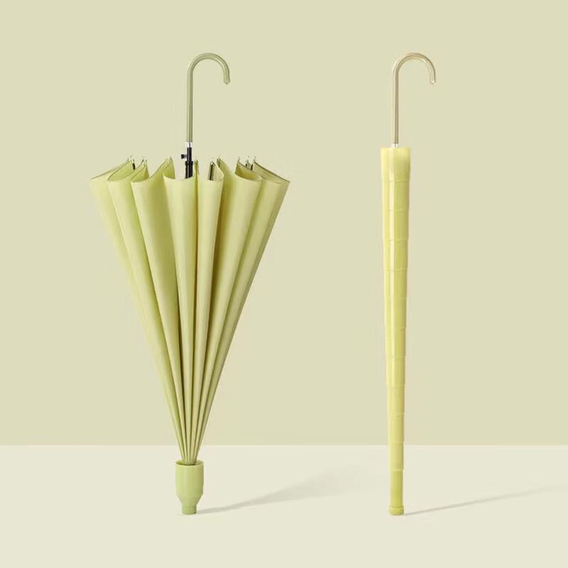 Xu Qing 16-Rib Semi-Automatic Umbrella with Curved Handle