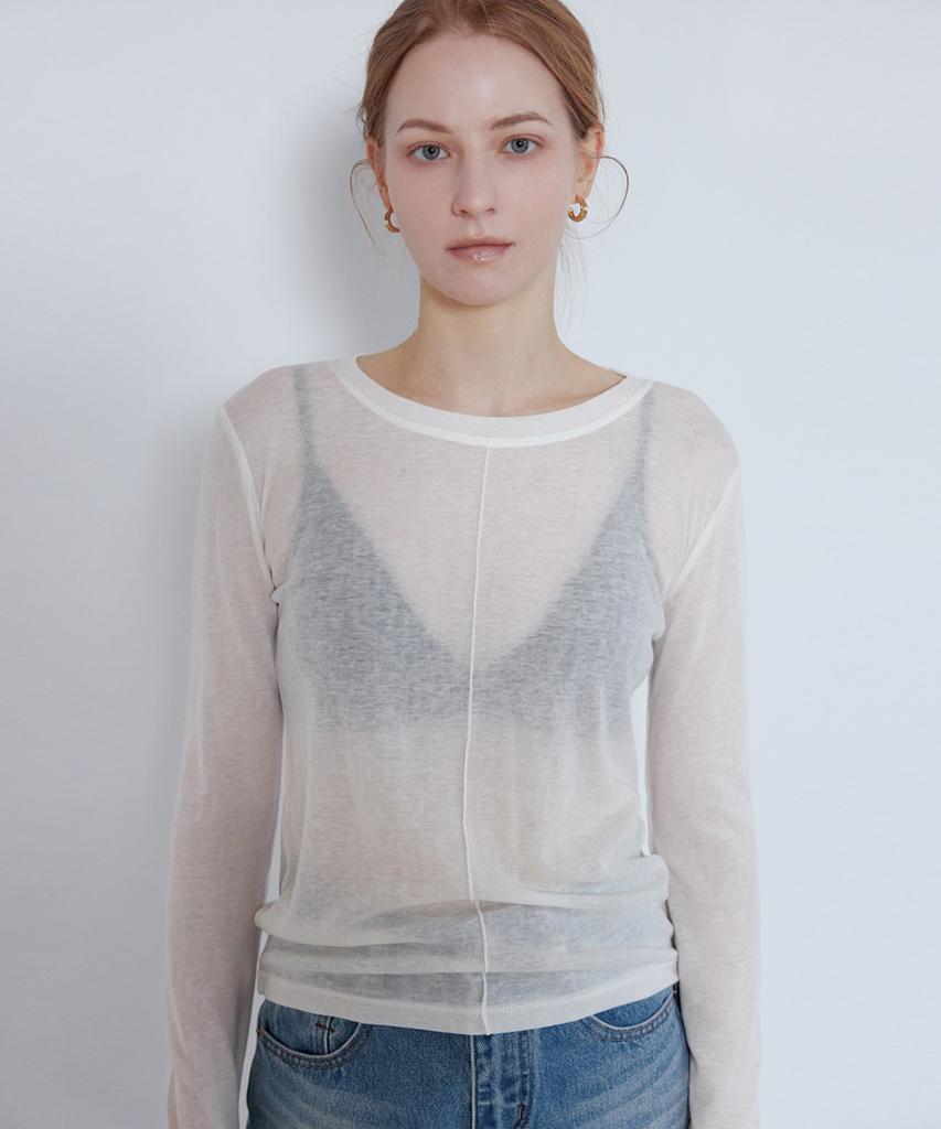 NON AND NON Pintuck Sheer Tencel T-Shirt_N6Sts0369