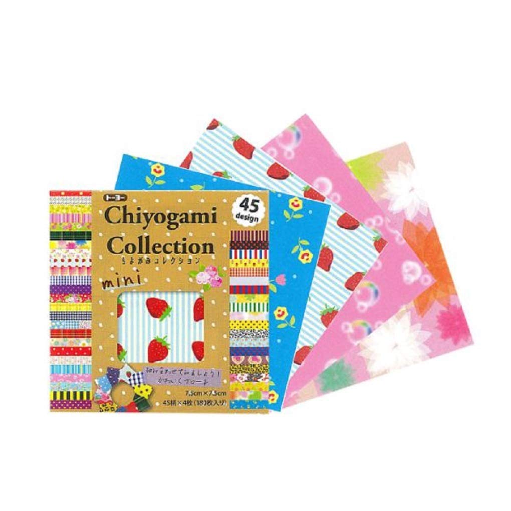 Toyo Origami Chiyogami 45 180 018055 Collection, 7.5cm square, patterns, sheets,