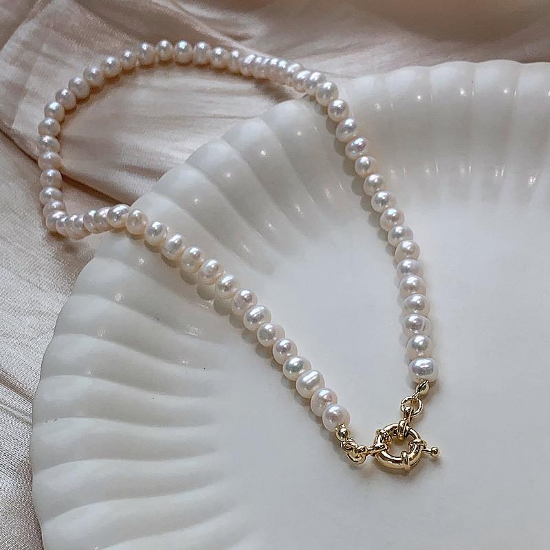 High Quality Natural Freshwater Pearl 14K Gold Filled Female Beads Chain Necklace Promotion Gifts For Girlfriend
