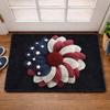 1pc American Flag Floral Suitable for Living Room, Bedroom, Kitchen Rug with Non-Slip Rubber Backing, Indoor/Outdoor Entry Door Mat for Porch