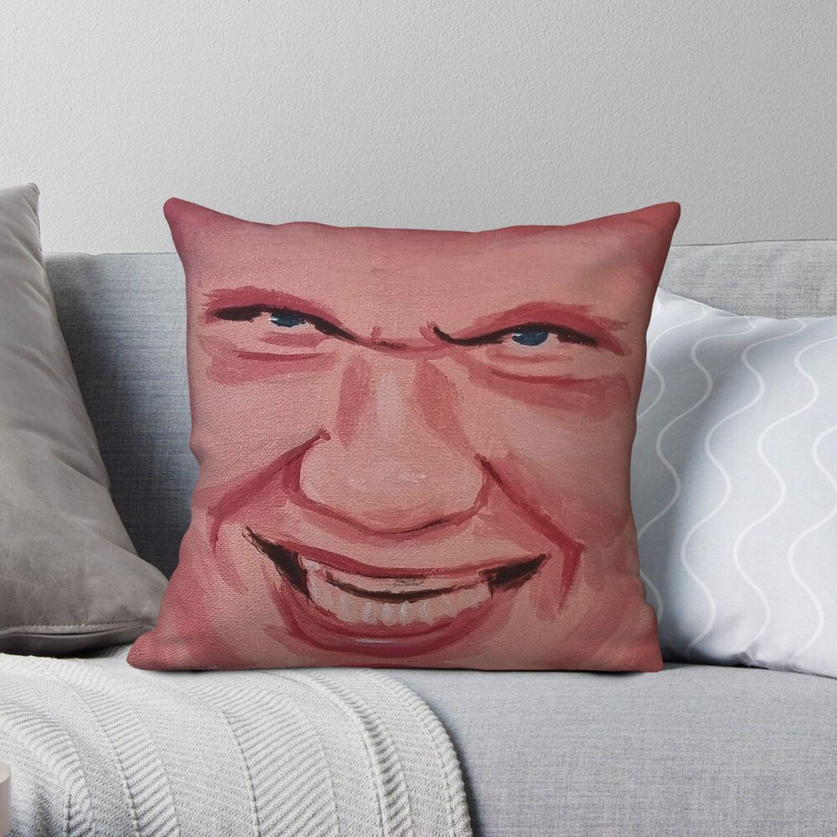 Green Harvest Unisex Erling Haaland Evil Face Pillowcase Polyester Linen Velvet Creative Zip Decorative Pillow Case Home Cushion Cover