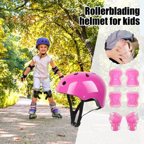 7ks/sada Dětská sada ochranných pomůcek na bruslení Kolečkové brusle Skateboard Kolo Cyklistická koloběžka Nastavitelná přilba Kolenní chránič loktů Chránič zápěstí