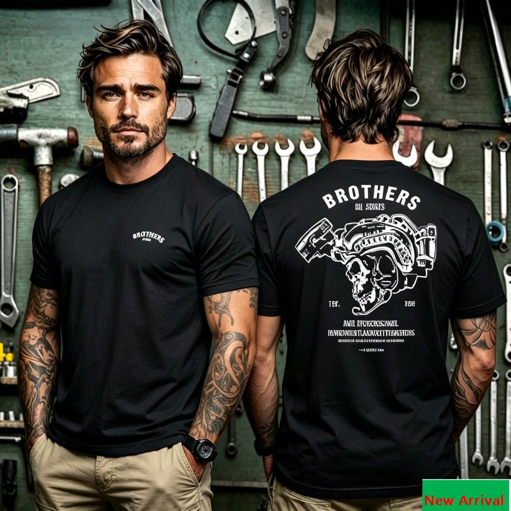 2026 Summer New Brothers In Arms Tactical Skull Graphic Tee Military Inspired Cotton Shirt For Patriotic Fans For Unisex And Unisex