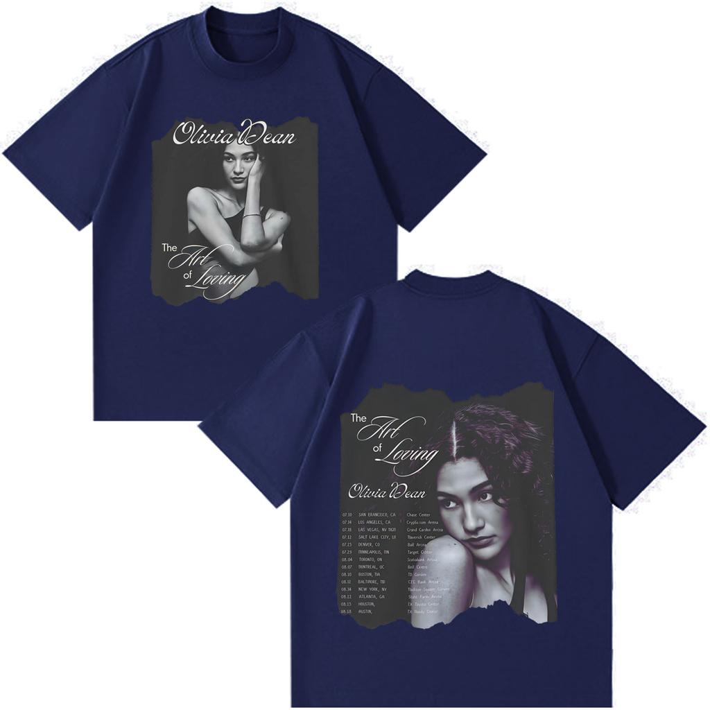 Olivia Dean Art Of Loving Tour 2026 Graphic Tshirt Unisex Unisex Vintage Tshirts Summer Shortsleeved Loose Casual Cotton Tshirts