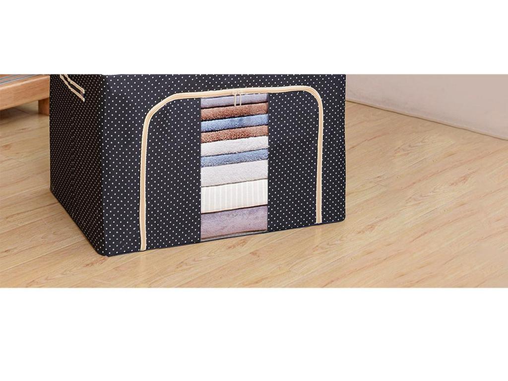 Wasserdichte Aufbewahrungsbox aus Oxford-Gewebe mit Stahlrahmen und transparentem Falt-Design für Kleiderschrank, Auto oder Aufbewahrung von Bettdecken.