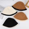 Bucket Hat Women's Velvet Thickened Fashionable Versatile Knitted Basin Hat Big Head Circumference Showing Small Face Ear Protection Warm Hat