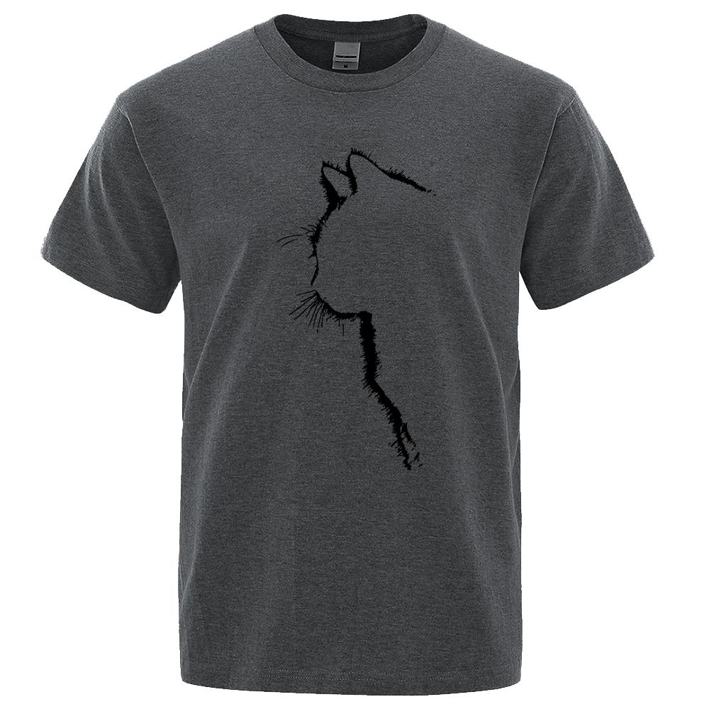 Bavlněná trička pro muže Potištěná Cool Cat Animal Trička Léto Tričko s krátkým rukávem Pánské Hip Hop Streetwear Top Trička Funny