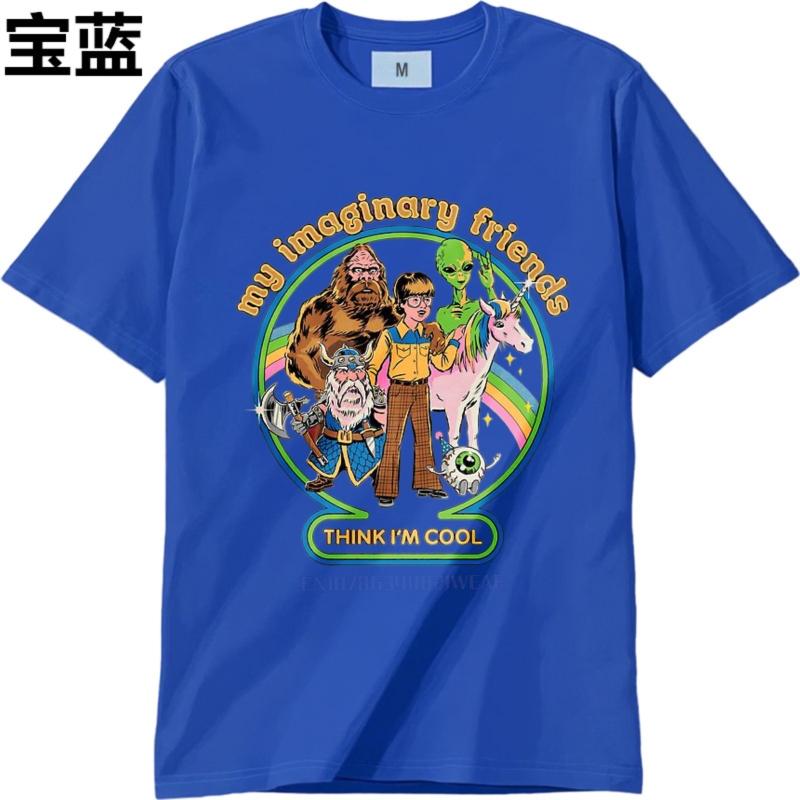 men brand tshirt Streetwear summer Teenagers t shirt My Imaginary Friends Think Im Cool Short Sleeve Adult Oneck Top tees
