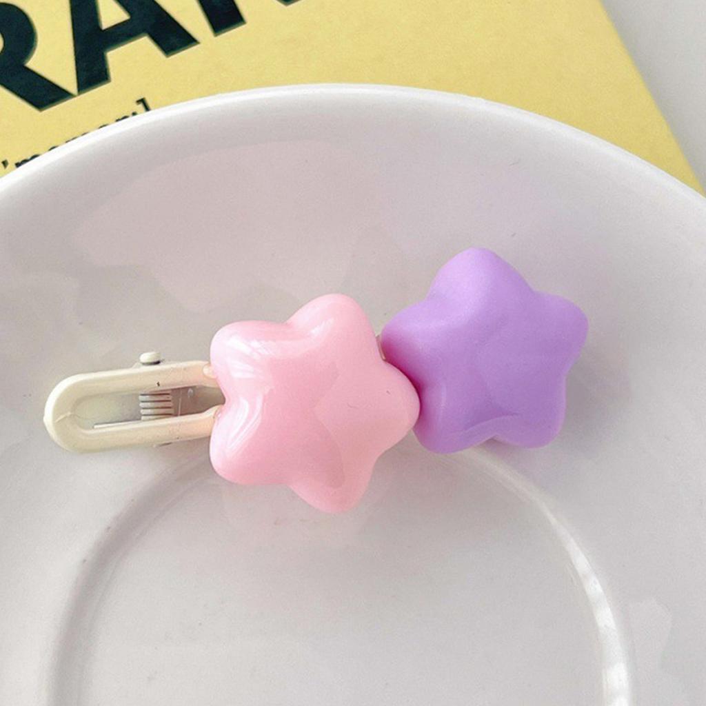 Cute Girls Super Sweet Star Hair Clips Hairpin Summer Forehead Bangs Clip Pentagram Head Barrettes Headdress Hair Accessories